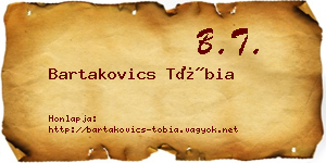 Bartakovics Tóbia névjegykártya